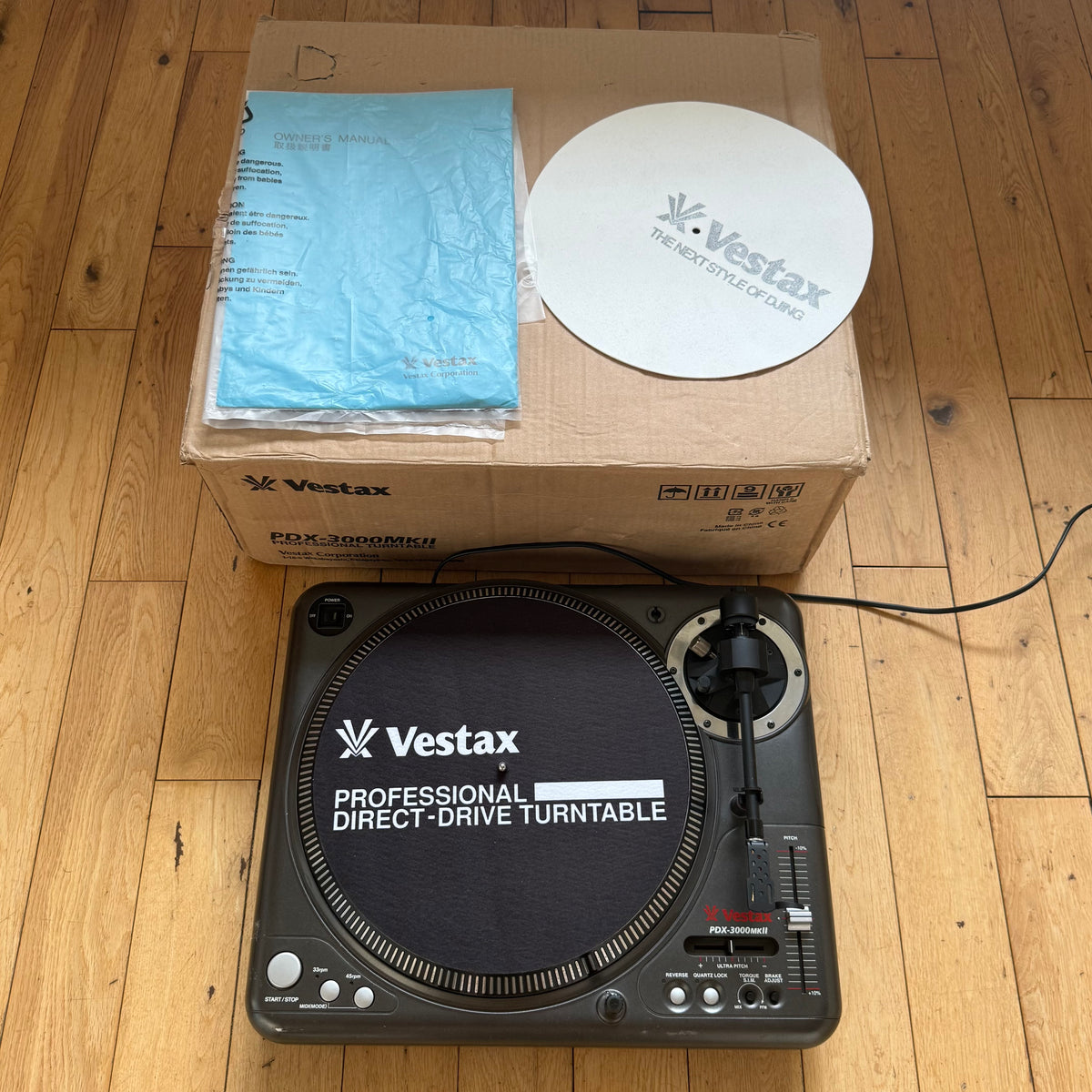 Vestax PDX-3000 MK2 Boxed Fully Serviced DJ Turntable Deck S/N 116F202491
