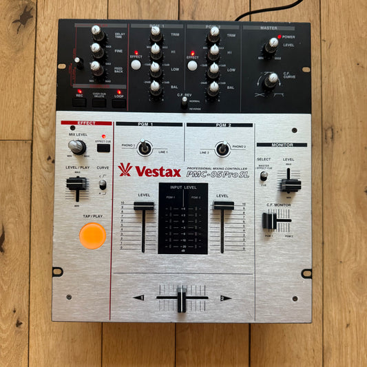 Vestax PMC-05 Pro SL Sampler Mixer | Serviced with PSU & Footswitch