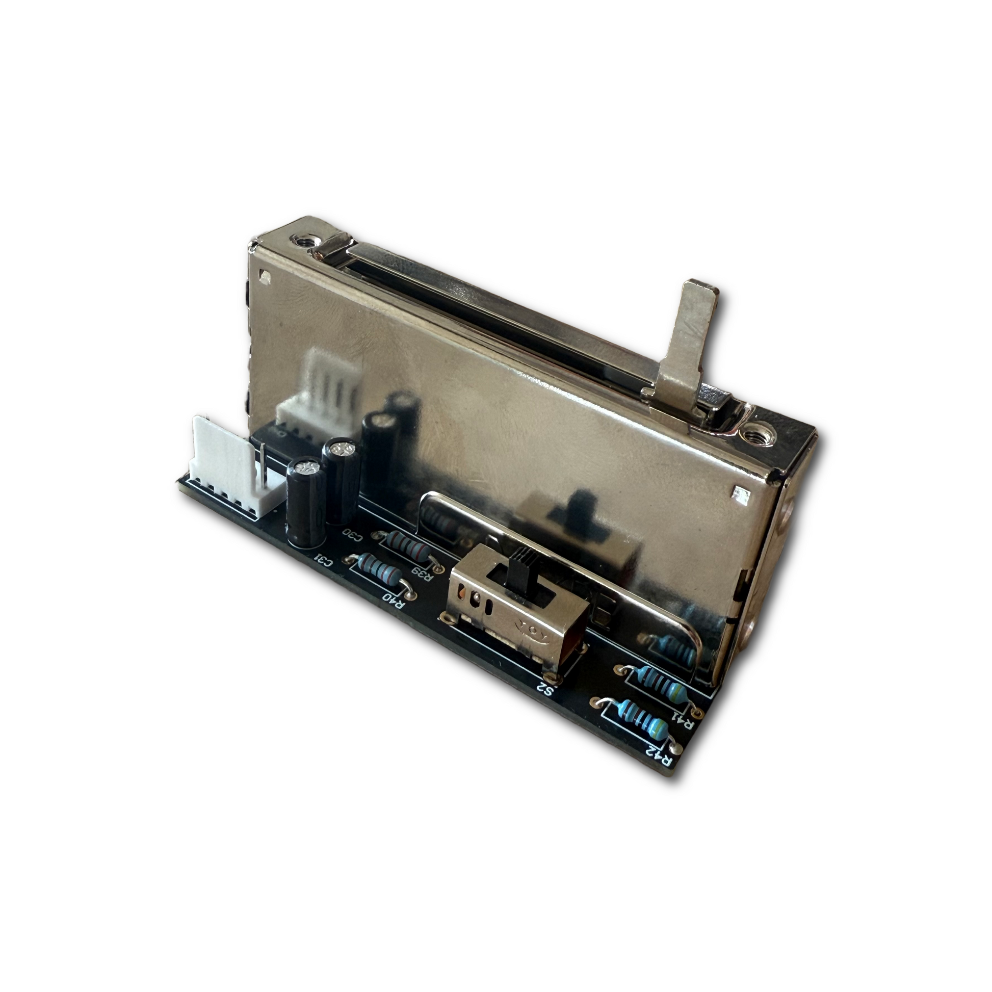 Side view of a MixerRemix IF-05 replacement input fader.