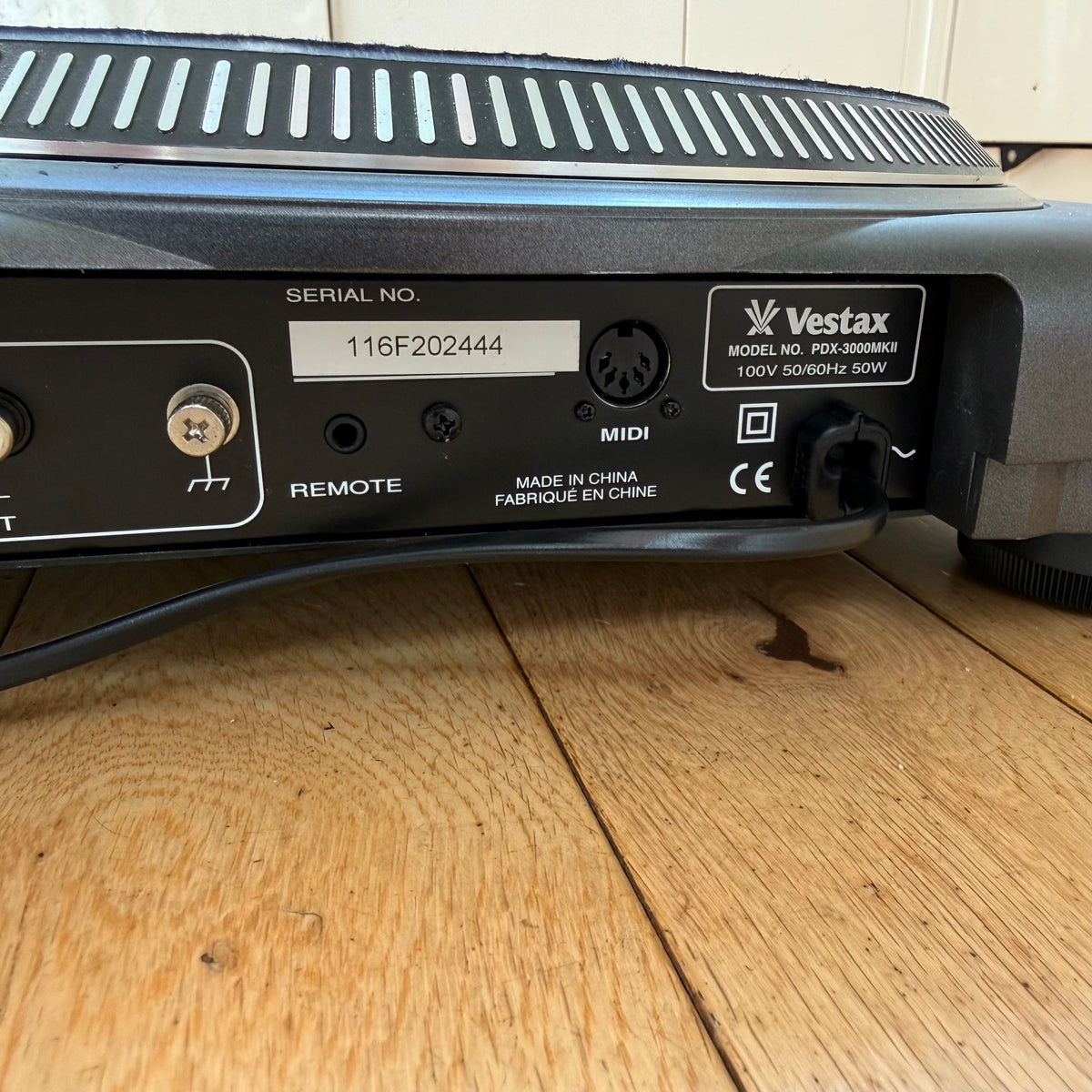 Vestax PDX-3000 MK2 Fully Serviced DJ Turntable Deck S/N 116F202444