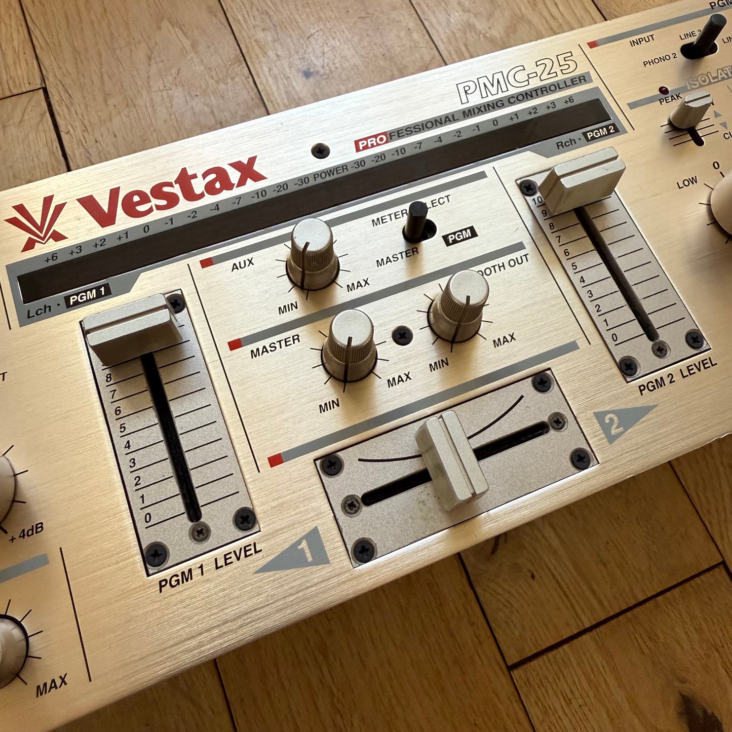 Vestax PMC-25 Serviced & Upgraded Rotary Rack Capable Mixer inc AC-12 PSU