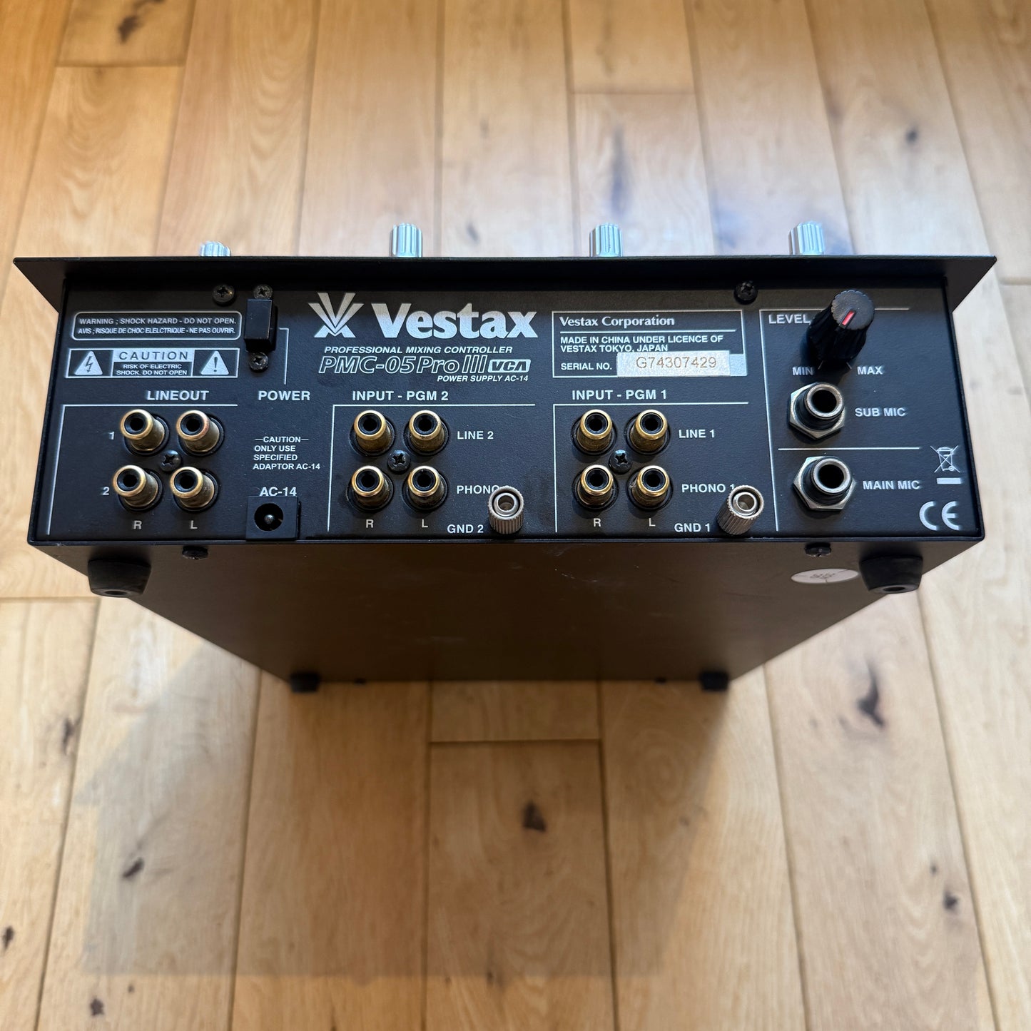 Vestax PMC-05 Pro III VCA Clean Serviced Scratch DJ Mixer Inc AC-14 PSU