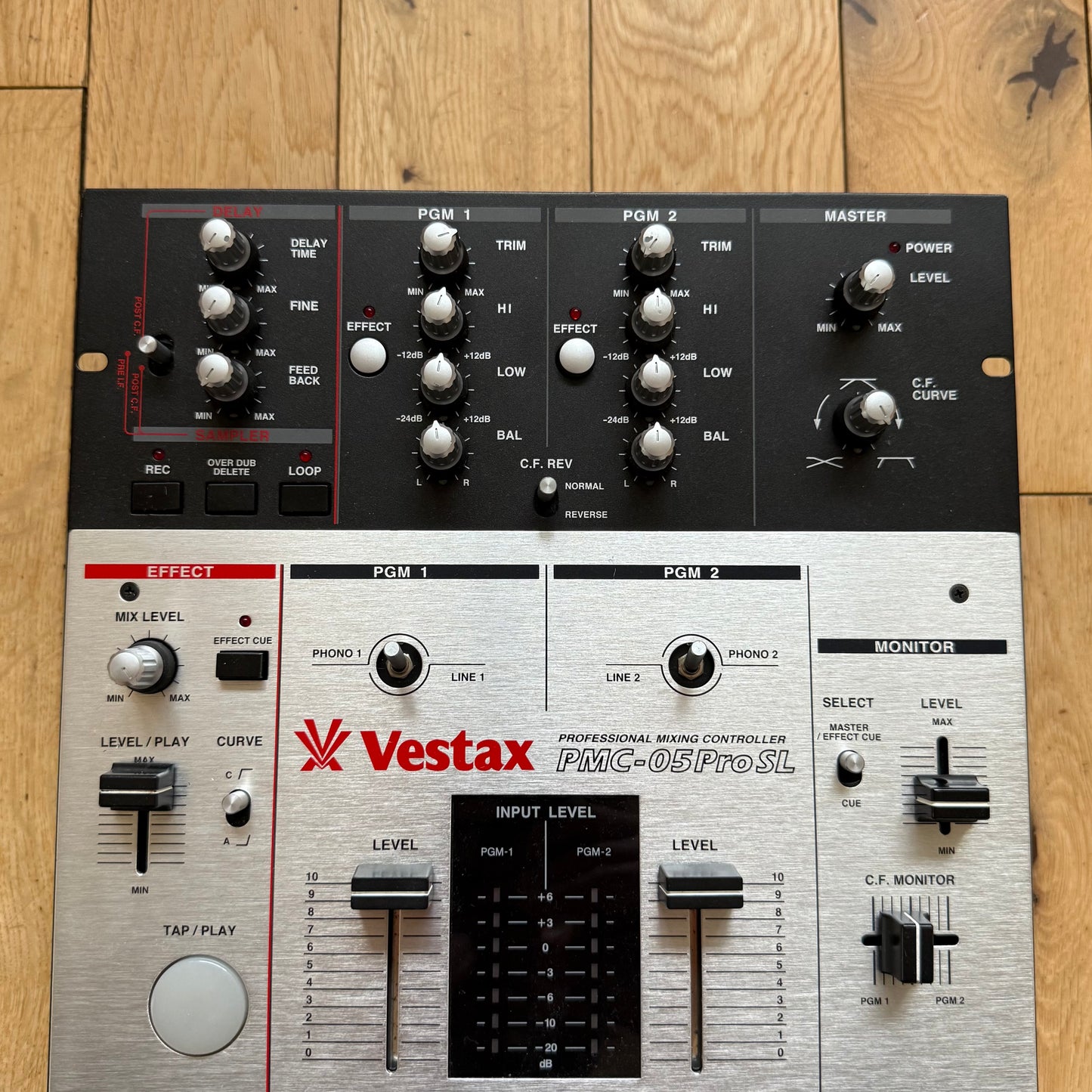 Vestax PMC-05 Pro SL Sampler Serviced Scratch DJ Mixer Inc DC-15 PSU and Footswitch
