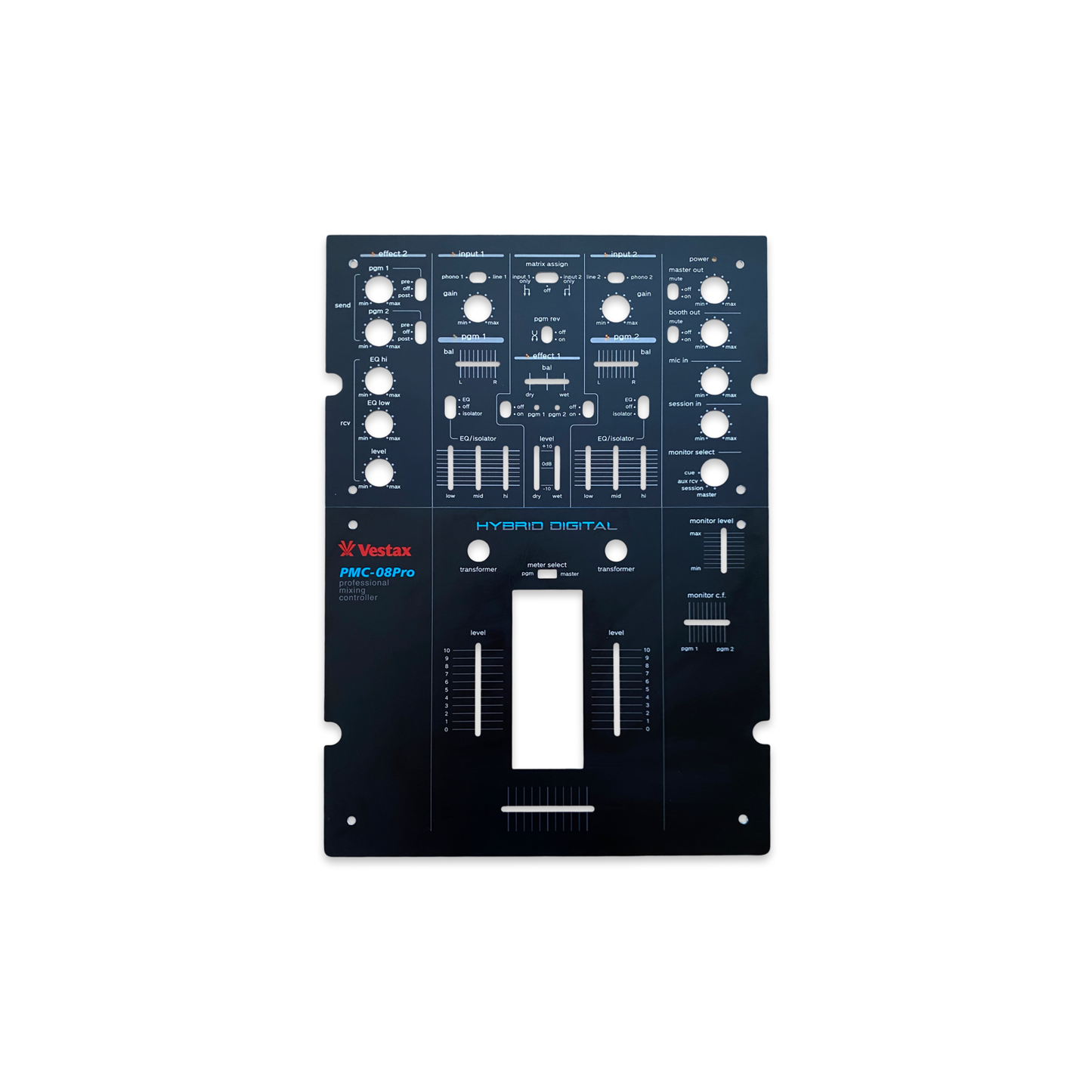 Vestax PMC-08 Reproduction Black Faceplate Set