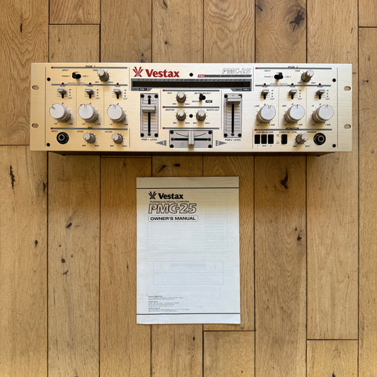 Vestax PMC-25 Serviced & Upgraded Rotary Rack Capable Mixer inc AC-12 PSU