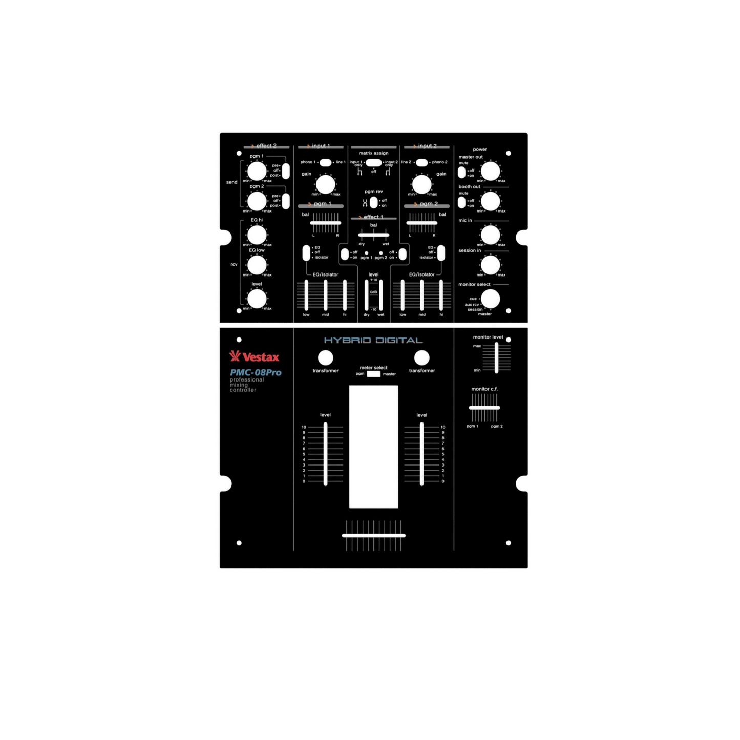 Vestax PMC-08 Reproduction Faceplate